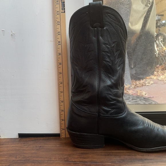 Nocona boots black genuine leather Men Cowboy Western 8.5 EE style number 7501 - Picture 11 of 14